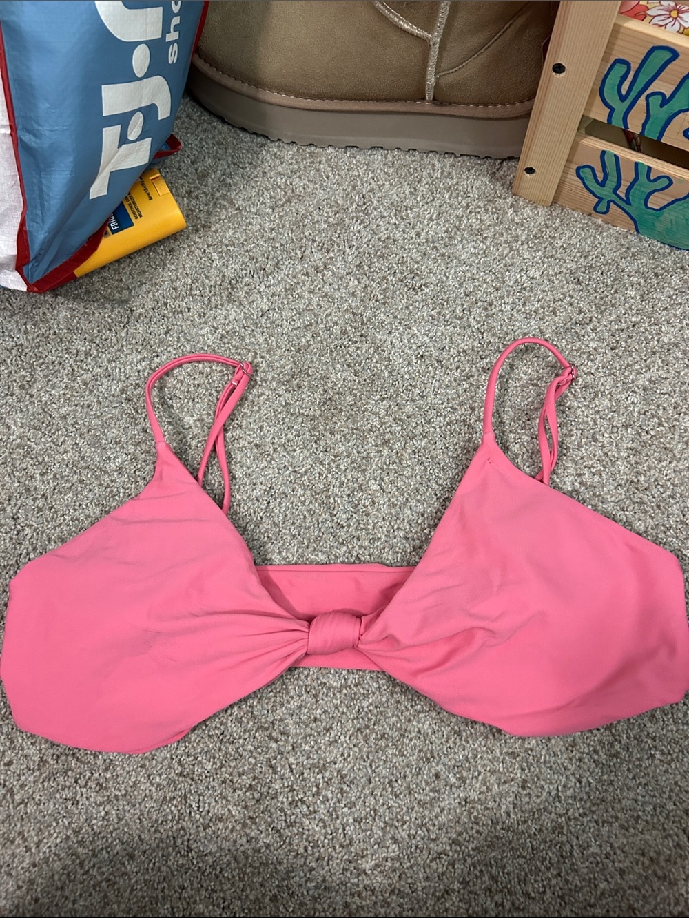 Forever 21 Pink Knot-Front Bikini Top